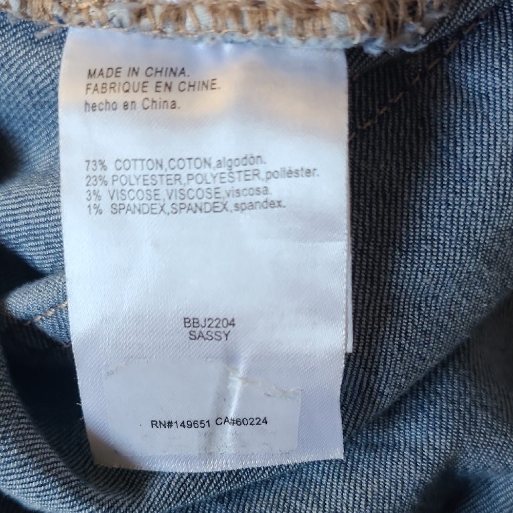 bebe Light Blue Straight Leg Jeans with Pearl Details - Picture 8 of 9